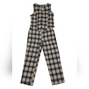 2 Piece Plaid Vest Pant Set Size Medium